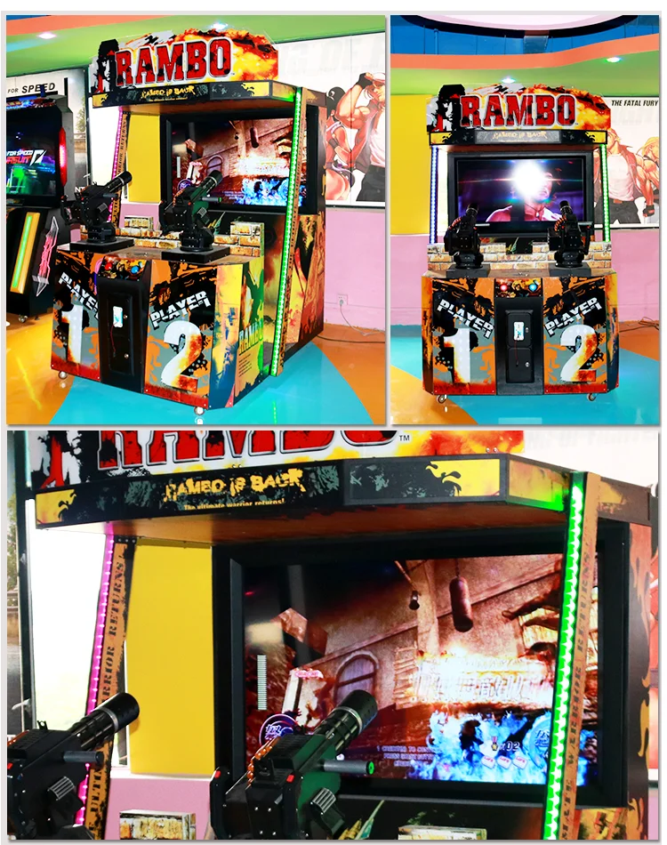 Rambo indoor arcade machine gun shooting simulator video game coin machine for entertainment center