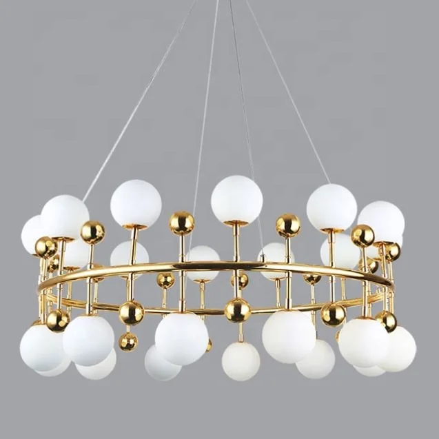 
hotel lobby 16 lights white glass ball lampshade various multi arms outdoor chandelier 