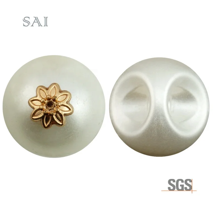 China Factory Round Pearl Sewing Button With Decoration Shirt Button Plastic Button