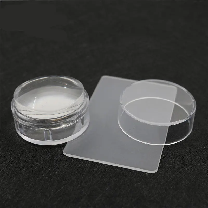 Factory direct sale cylindrical 3cm transparent nai art stamper for nail salon