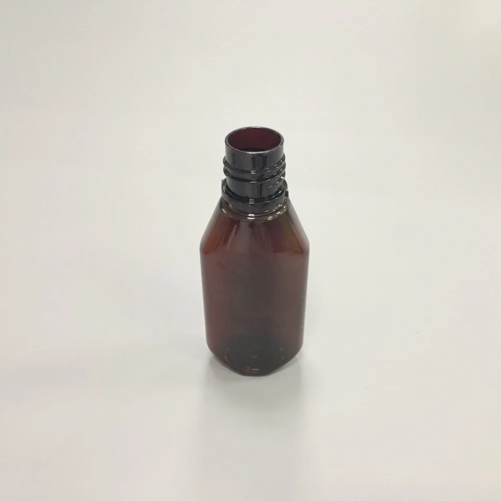 Pharmaceutical Plastic Bottle Manufacturers 100ml Amber Oval PET Bottles for Cough Syrup