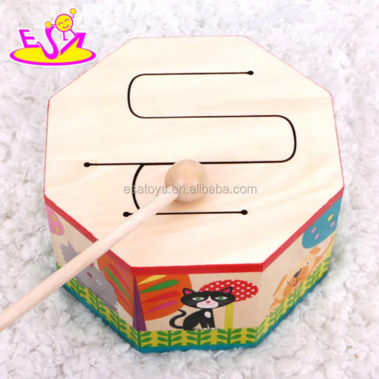 
New hottest marching band toys wooden baby drum set with music W07J041 