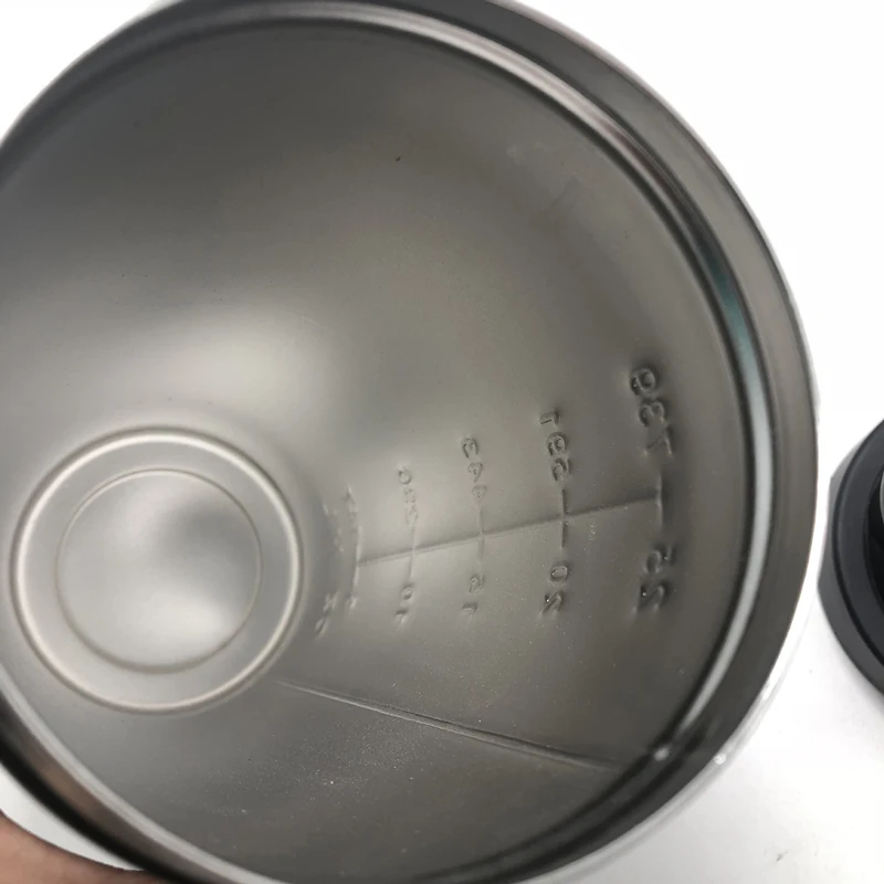 25oz Single Wall Stainless Steel Custom Protein Gym Bottle Shaker with Scale