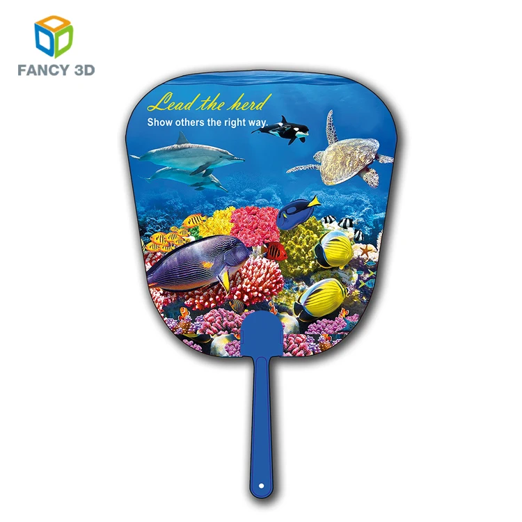 Zebulun 2018 Trending Products Baby Plastic PET PP 3D Lenticular Hand Fan For Gift