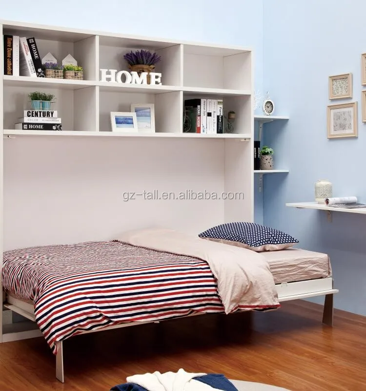 2016 Новый стиль Складной кровати механизм Modren Мерфи wall bed с bookcask