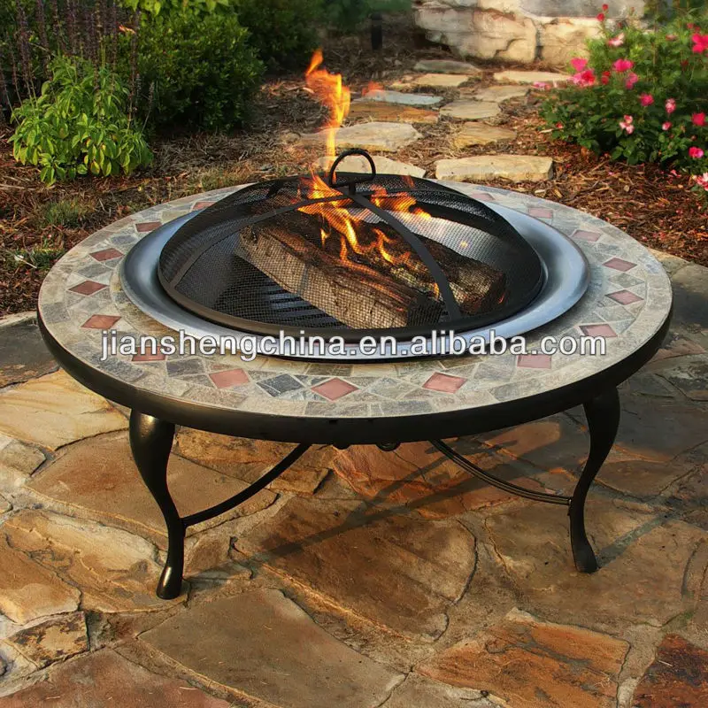 Mosaic Tile Fire Pit Table