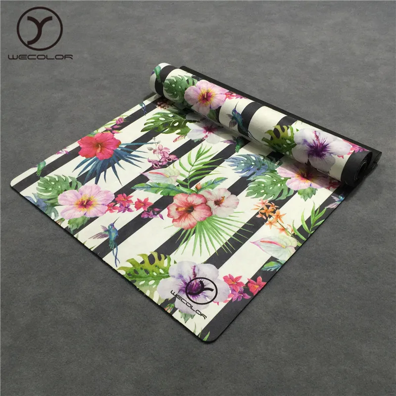 Best quantity anti-tear eco-friendly custom logo printing non slip folding natural rubber material travel yoga mat