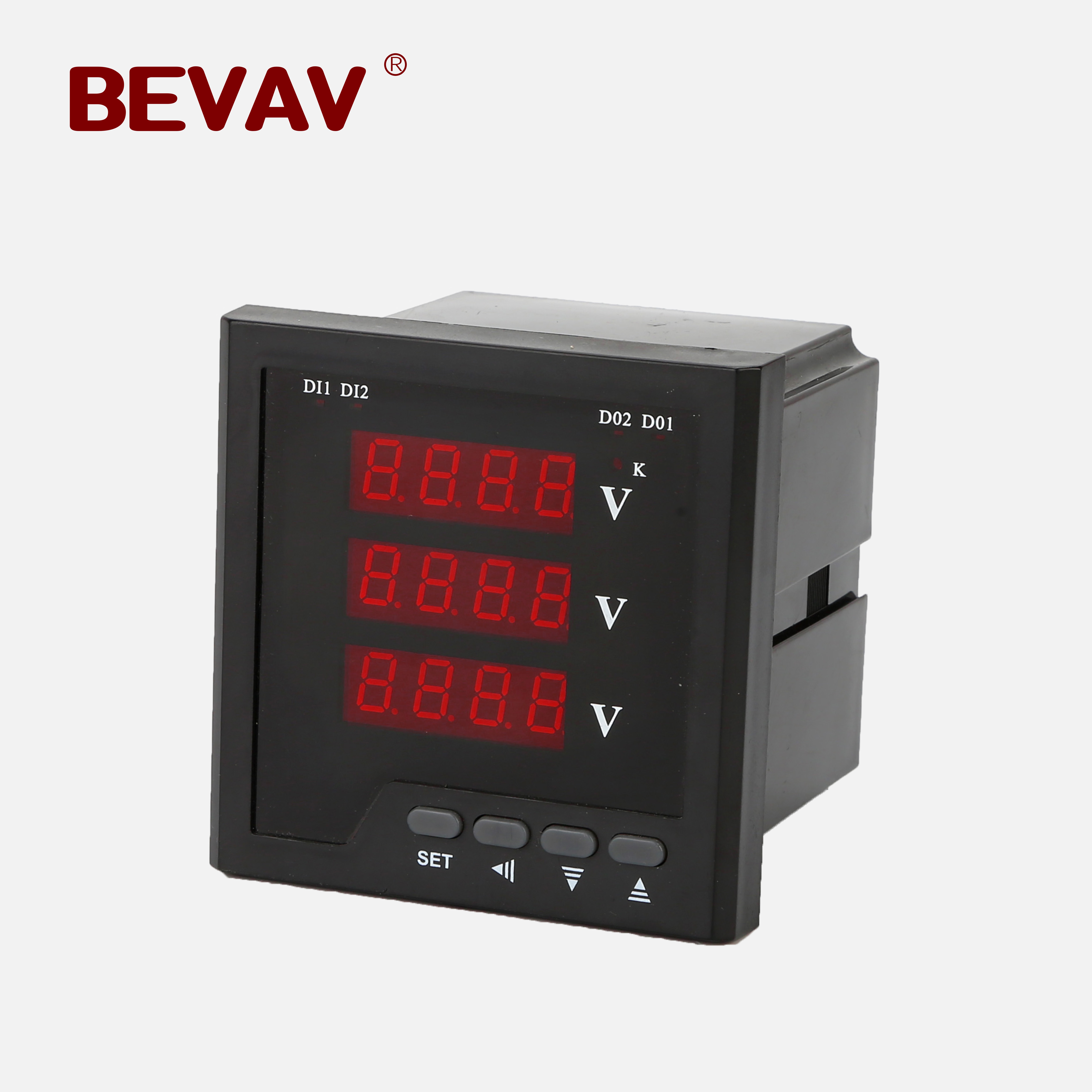 
72*72mm 3-phase Voltage Meter, LED display multifunction digital panel meter 