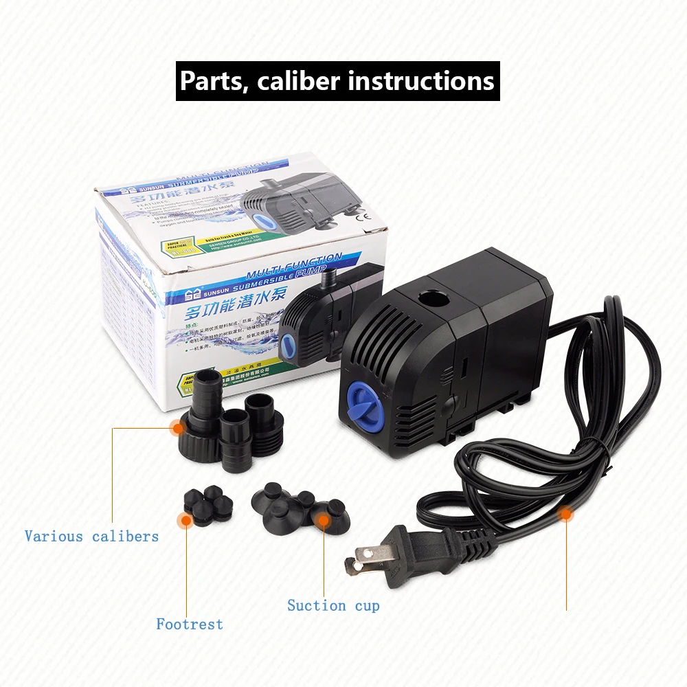 SUNSUN High Quality 8W-150W 110-240V Aquarium Fish Tank Water Pump Multi-function Submersible Pump fish pond water pump