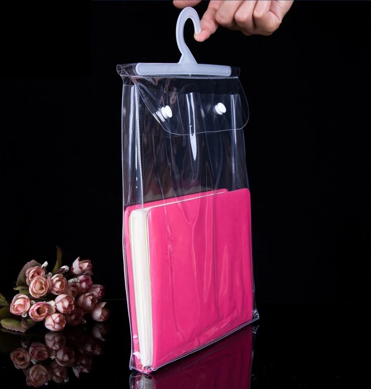 Wholesale Custom Printed Clear PVC Hanger Hook Plastic Bag For Clothes Underwear Packaging