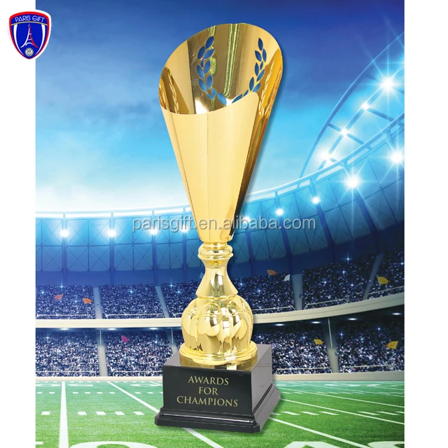 14.2inch #222GF-A three size Antique silver metal golf trophy with enamel logo