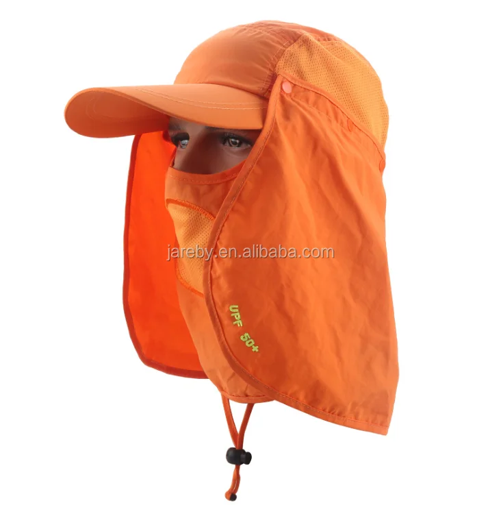 Summer Outdoor Sun Hat With Removable Neck Flap & Face Cover For Fishing Hiking Gardening Beach Camping Boating Activities
