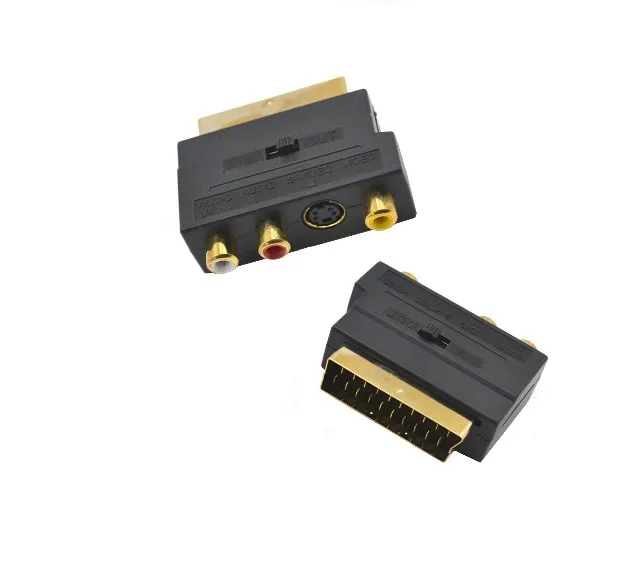  Переходник SCART с блоком AV на 3 RCA Phono Composite S-Video переключателем In/Out