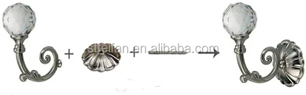 
JCB20 curtain tiebacks metal hook metal crystal tieback 