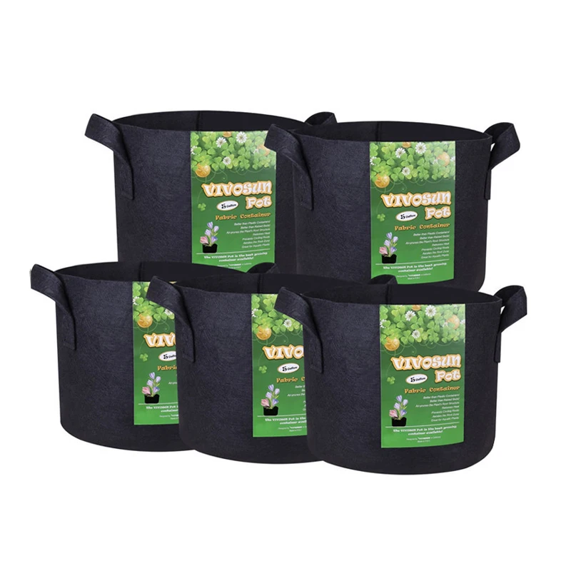 Eco Friendly Recyclable Garden Felt Grow Bags With Handles