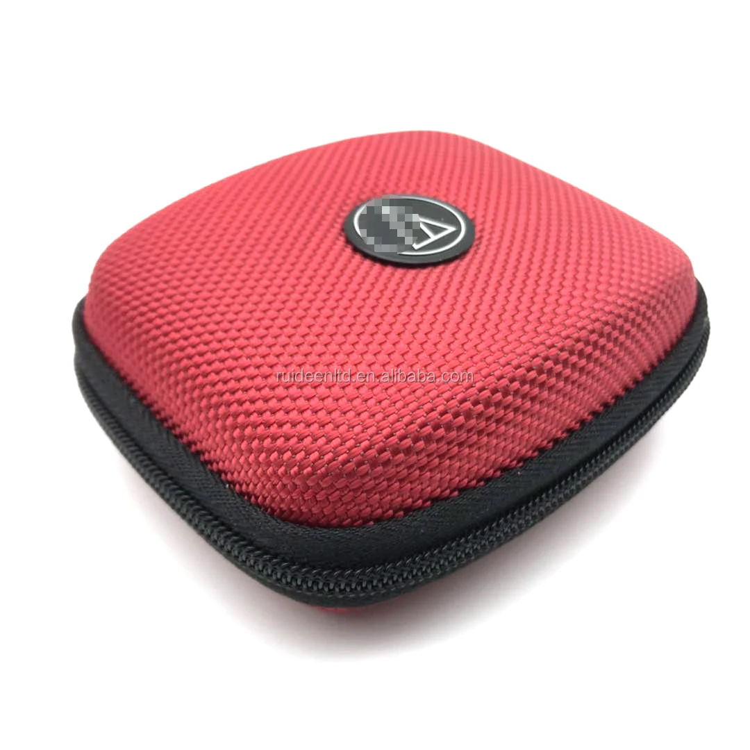 9.4*7.6*3.7CM Red 1680D Nylon Hard Shell EVA Case for Earbud Case (LZH-45)