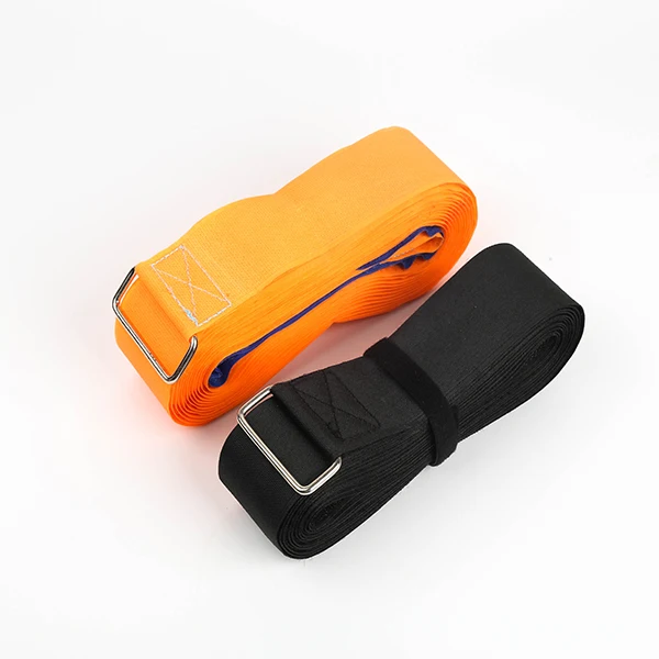 Custom adjustable reusable hook and loop pallet strap with metal buckle