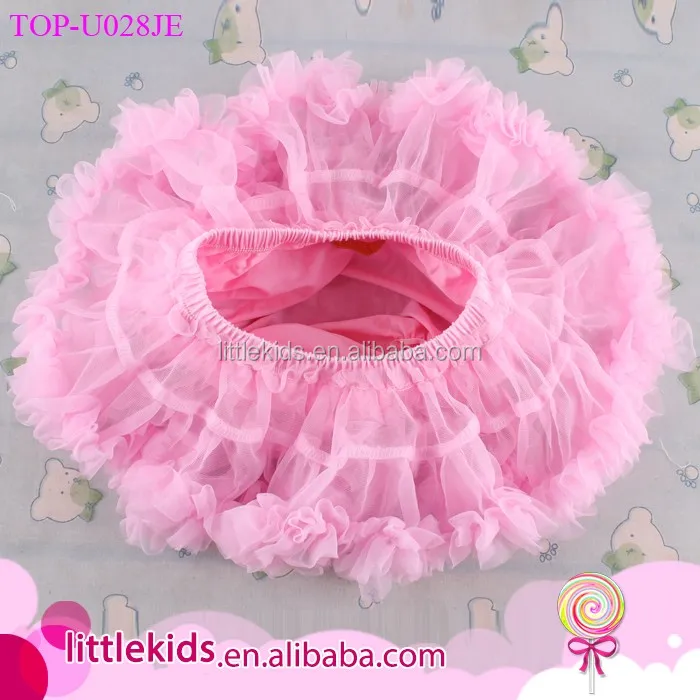 Boutique Baby Girls White Tutu Skirt Fluffy Chiffon Pettiskirts With Baby Diaper Cover Bloomers