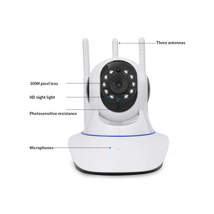 1080p  Infrared IR Security CCTV Network Audio Record Surveillance Baby Monitor HD CCTV Camera iCSee Robot with 3 antennas