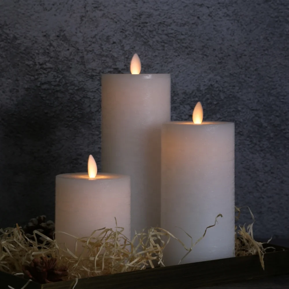 New products 2019 innovative product dancing flame pillar led tea light candle dancing moving flame led candles