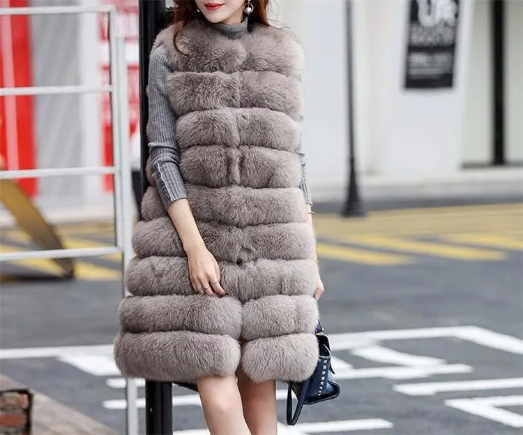2021  China Hot Sale women overcoat real fox fur coat mink fur coat wholesale in Winter