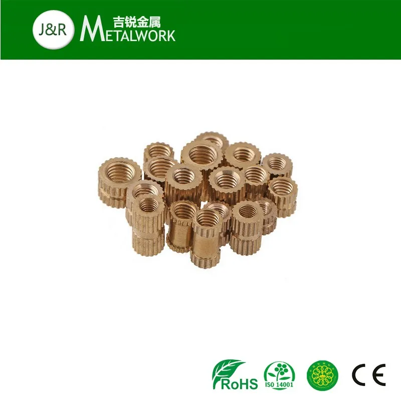 High quality round head brass knurled insert nut