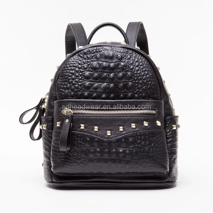 High quality stock wholesale women crocodile leather backpack