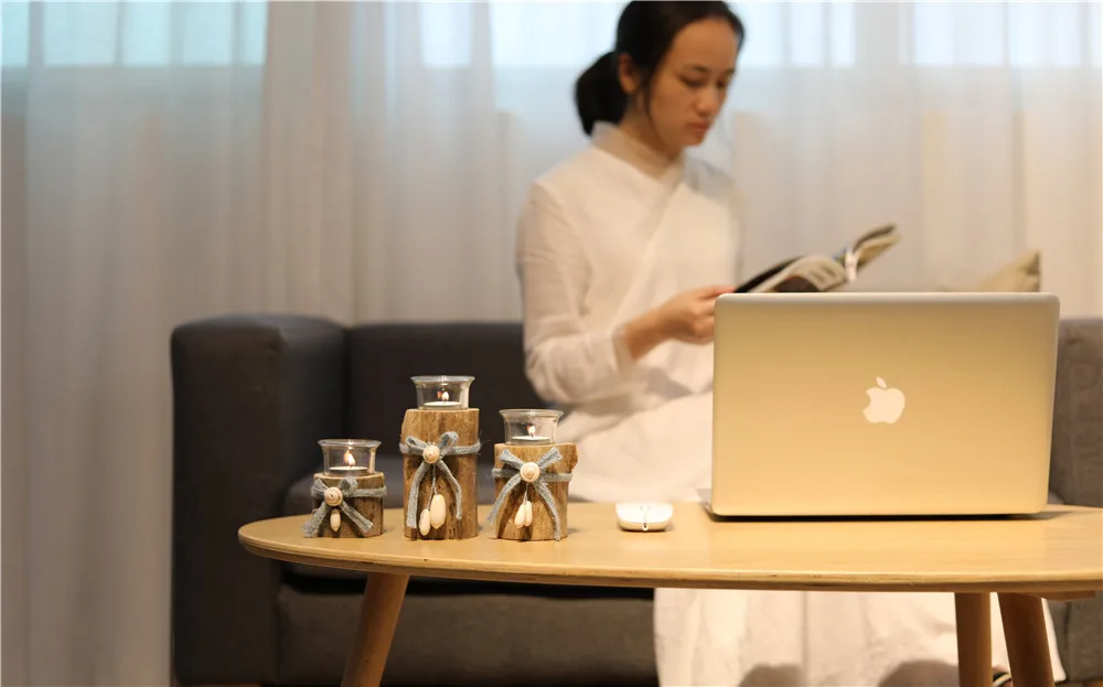 Подсвечник Baihe ручной работы в морском стиле из древесины, креативное украшение для дома