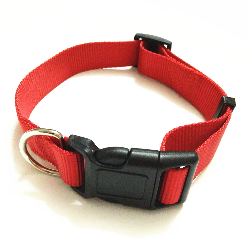 Custom logo produce nylon dog collar personalized dog collars plain color high quality nylon collar dogs pet