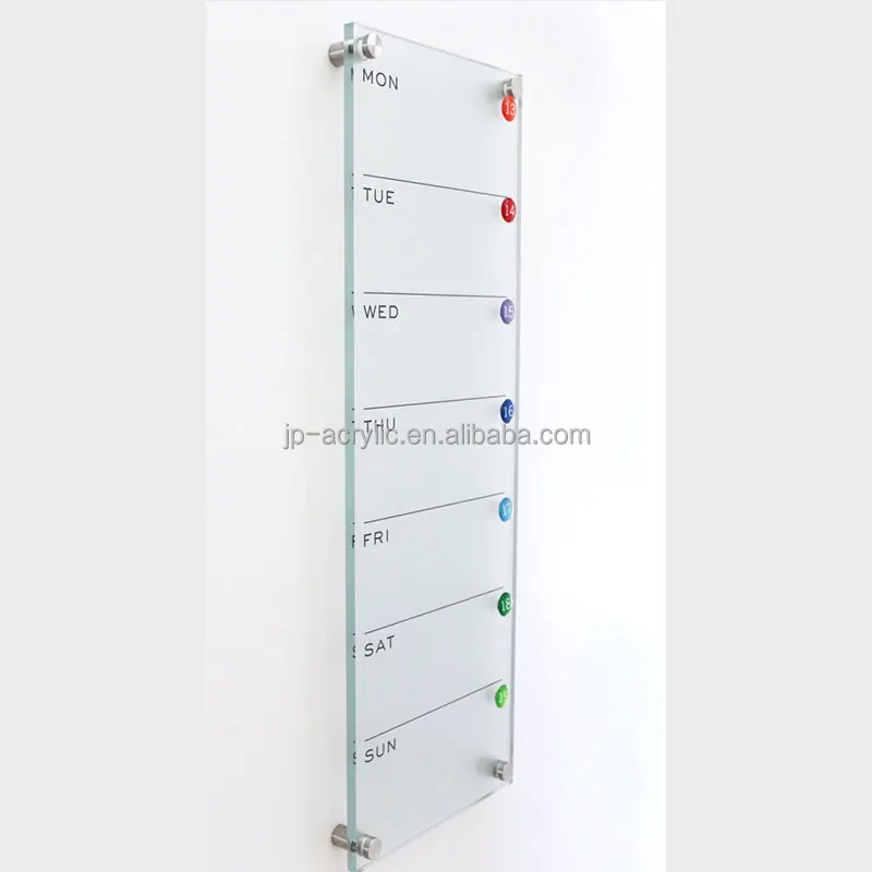 Wholesale Wall Mounted Floating Clear Acrylic Calendar Dry Erase Board