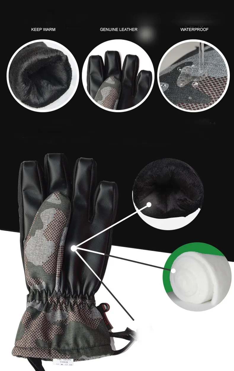 Bset Sell High Quality Ski Gloves Waterproof Windproof Warmest Winter Snow Snowboard Snowmobile for