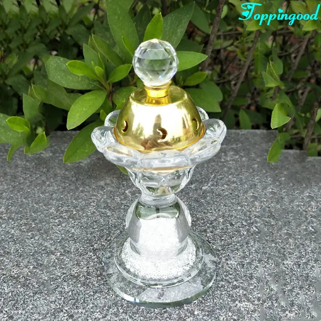 Diamond Filled Crystal Glass Nice Incense Bukhoor / Bakhour Burner