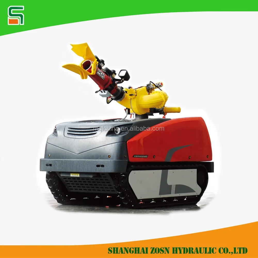 Rubber tracked all terrain forest and in side building rc control unmanned electric fire extinguishing robot