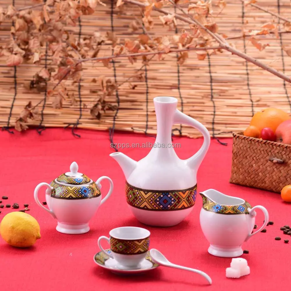 22PC Ethiopian Art Traditional Coffee Set Jebana pot cawa cup Gourd Design3