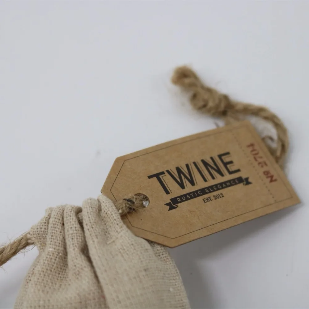 Wholesale Supply Natural Small Drawstring Gift Wenwan Buddha Beads Tea Cup Storage Packaging Linen Bag With Custom Logo and Tag