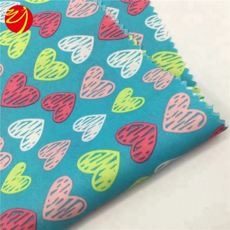 
New Fashion 100% Polyester Brushed Heart Print Peach Skin Microfiber Fabric Wholesale 