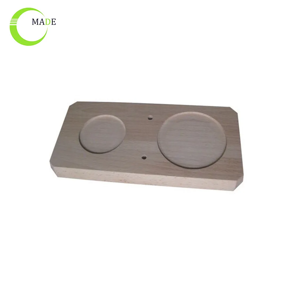 CNC machining solid wood base for coffee pot