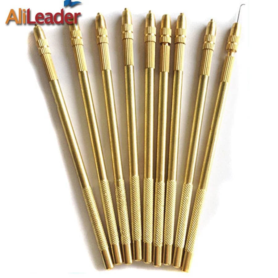 AliLeader Lace Wig Hair Extension Tools 1 Set 4 Knitting Needles 1 Copper Holder Ventilating Needles Crochet Hook for Wig Making