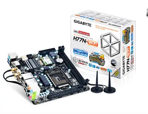 гигабайт lga 1155 ddr3 процессоров intel h77 поддержка sata чтения 3.0 мини-itx материнская плата г. а.- h77n- беспроводной