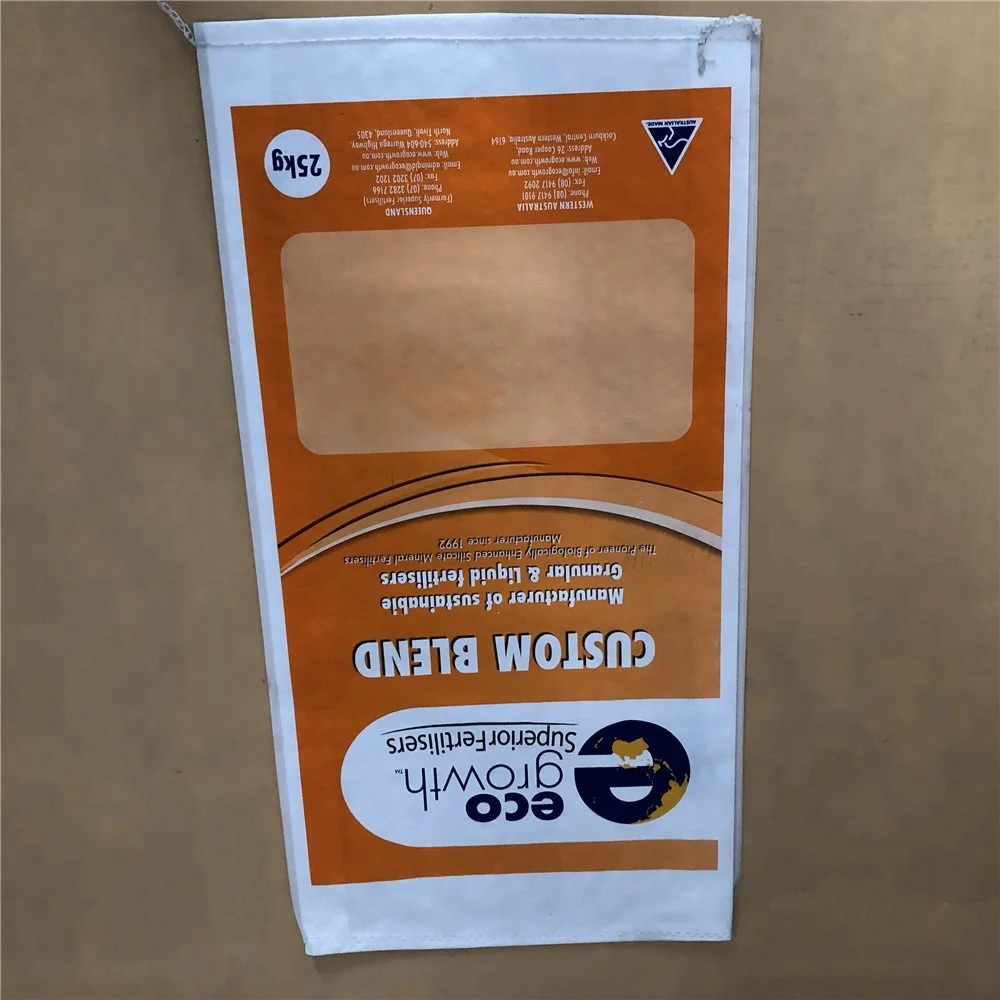 organic fertilizer production line npk fertilizer 20-20-20 25kg bag dimension 50 kg sacks bopp film bag