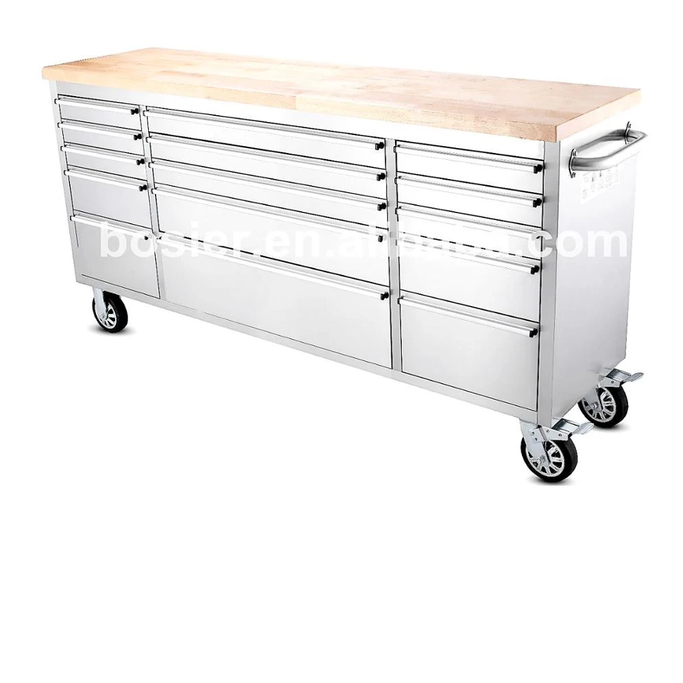 Stainless Steel Anti-fingerprint 15 Drawers Tool Box 72 tool Cabinet Work Bench
