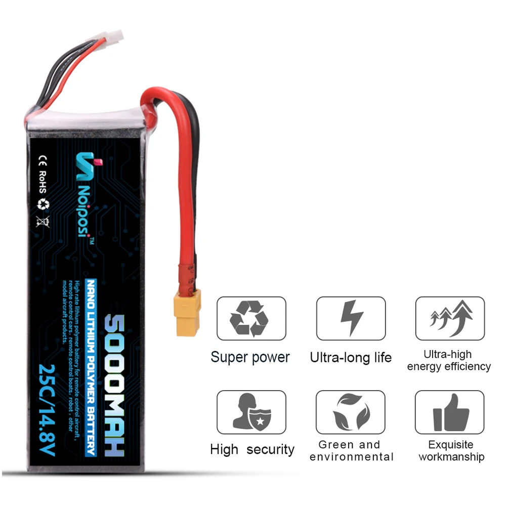 Li-ion battery pack 4s1p lipo 4s 5000mah 14.8v 50c polymer battery