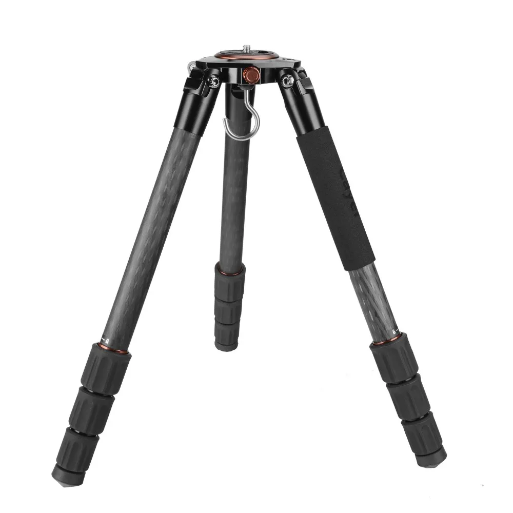 154cm Professional Heavy Duty Carbon Fiber Video Camera Tripod with 75mm Ball and Flat  Base Adapter