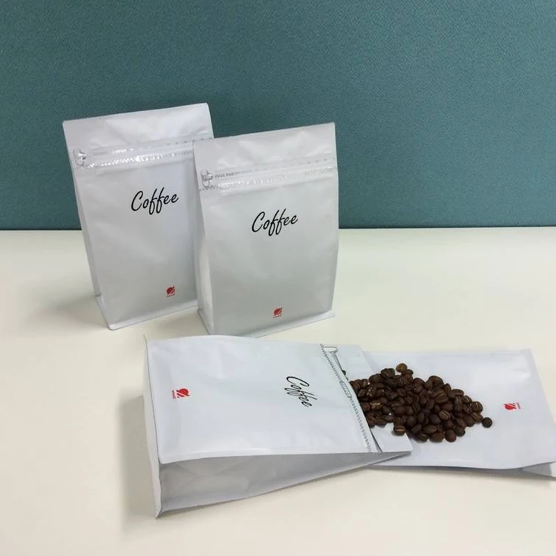 
Side gusset flat bottom custom printed drip coffee bean packaging coffee bag with valve 