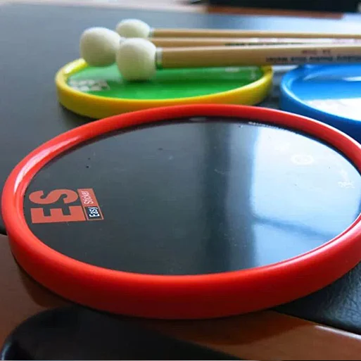 HUN ES6 Silicone Rubber Yellow Round 6 inch Sticky Drum practice Pad with rim