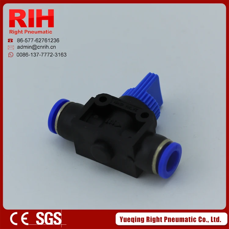 HVFF фитинги запорный 4/6/8/10/12 мм ручной клапан разъемы для воздуха воды, трубы, трубки