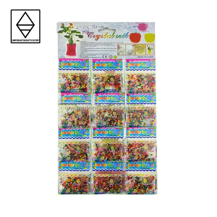 
LF-112-12 linkfun colorful crystal soil 2-2.5mm magic expanding gel beads 3d water beads crystal soil 