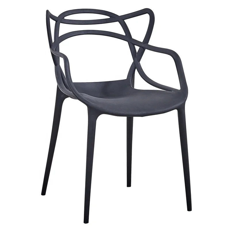
Modern classic one piece master stackable plastic leisure dining chairs with adult sizes 