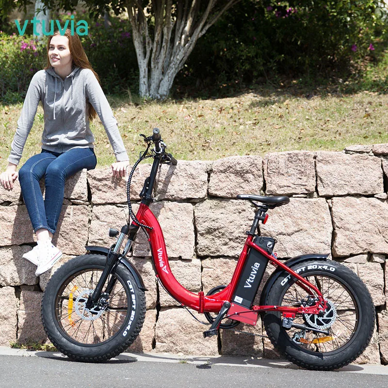 Wholesale 350w 500w 750w folding ebike with 20inch fat tire city road electric bike
