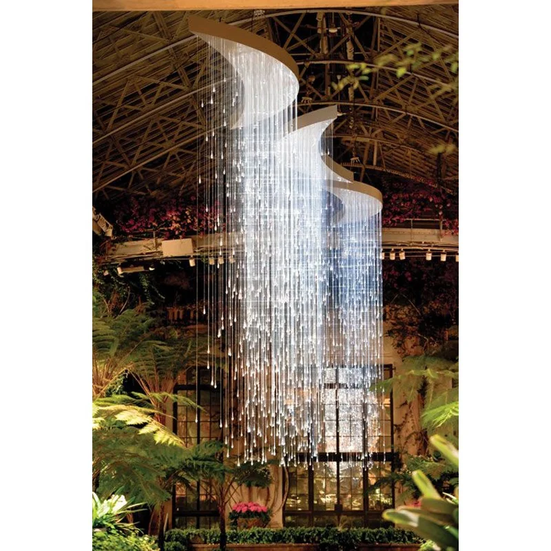 
Modern color changeable decorative fiber optic crystal chandelier light 